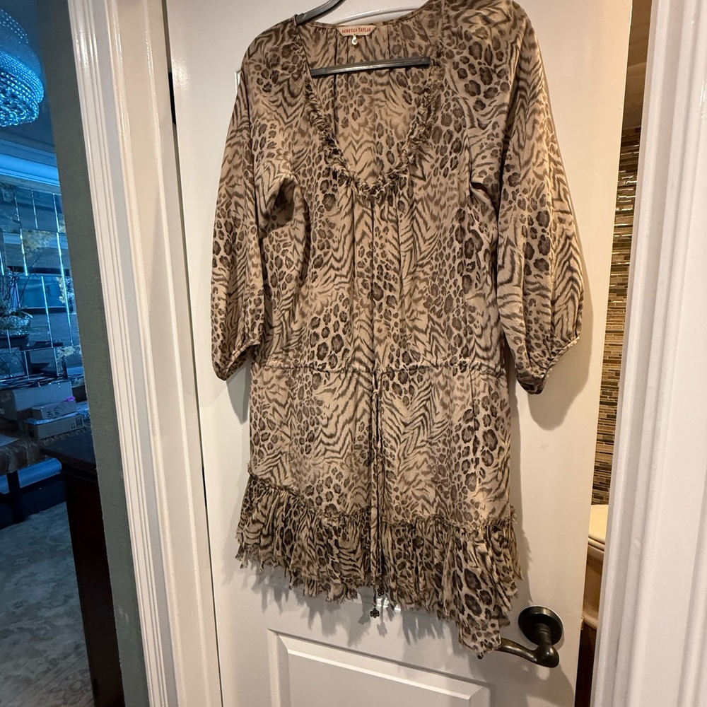 Rebecca Taylor Animal Print Midi Dress
